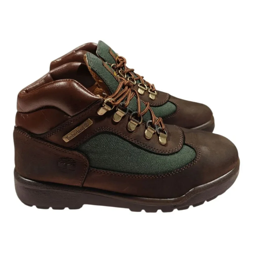 TIMBERLAND Field Mid 'Brown/Dark Olive' Hiking Boot Kid's Size 4